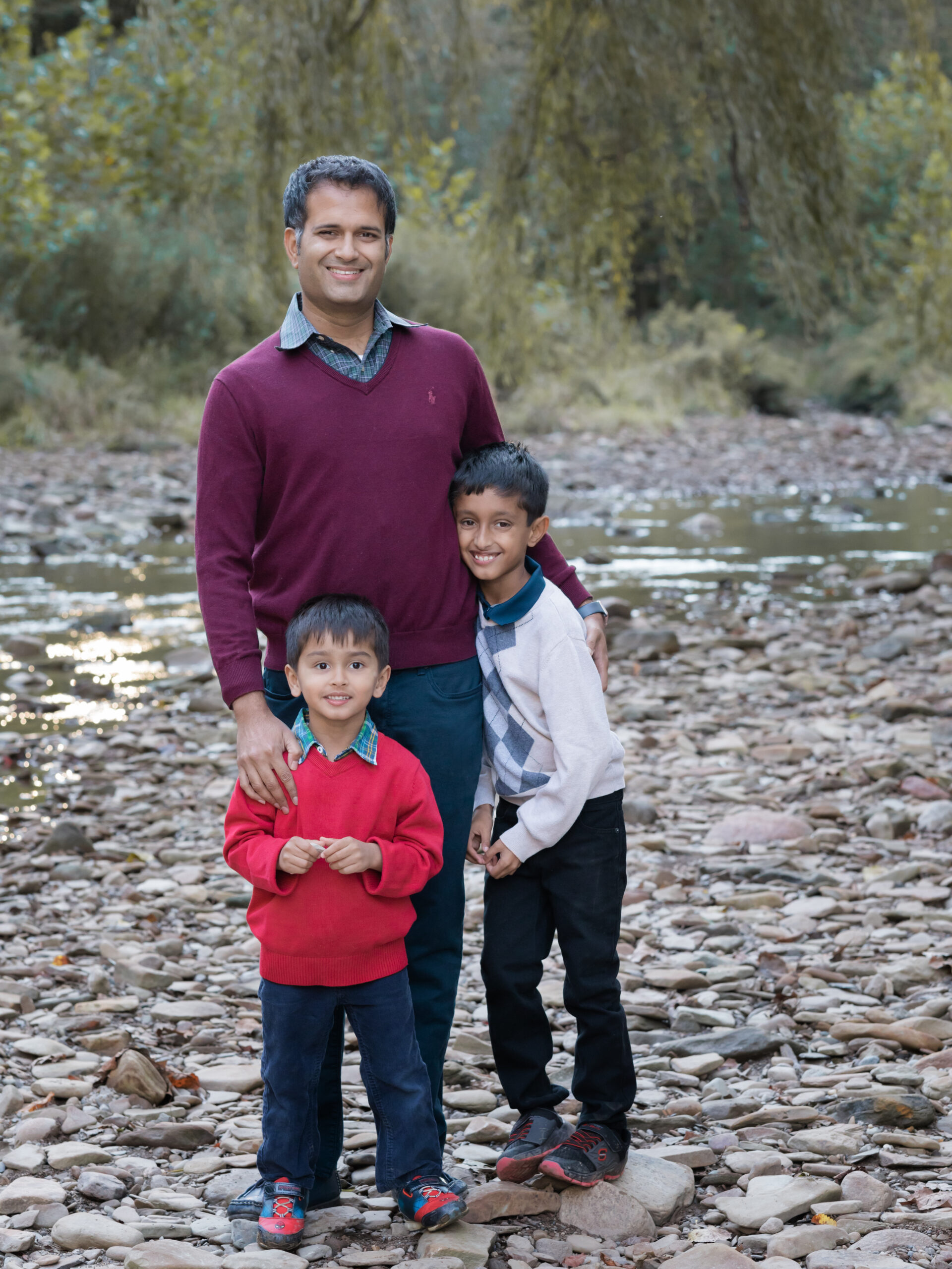 dad and his two sons at brecksville reservation