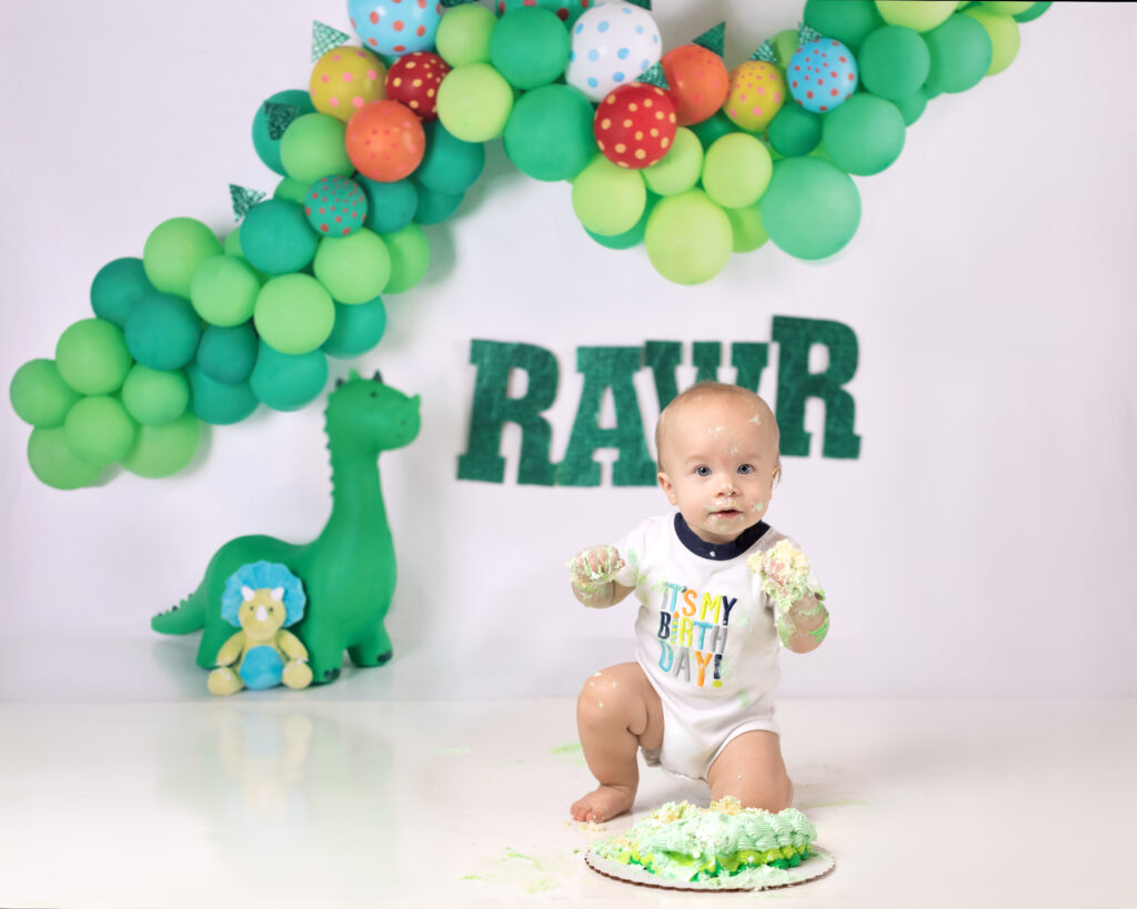 one year old dinosaur cake smash photo Build-a-Bear Strongsville Will Keep a Smile On Your Child’s Face!