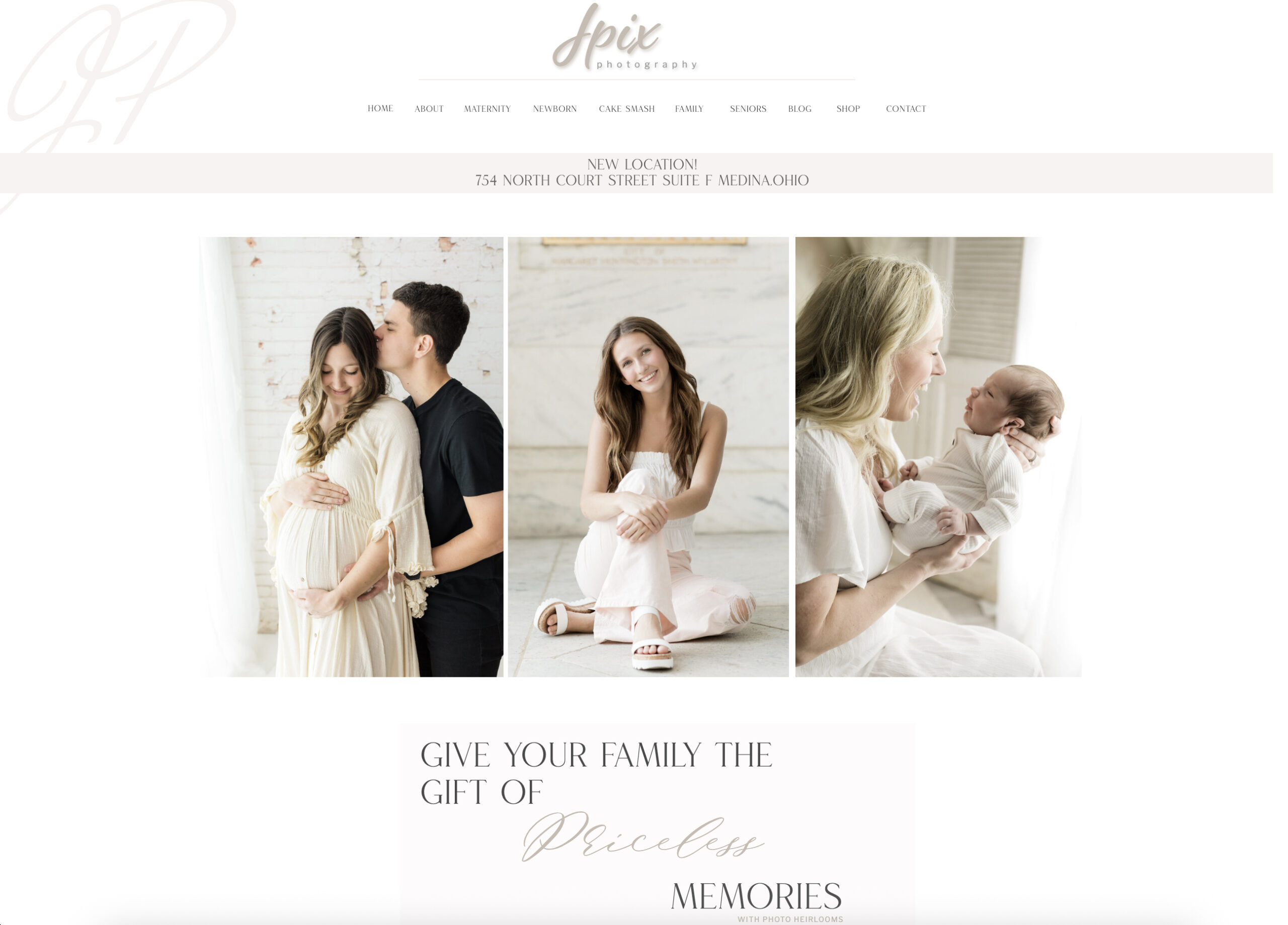showit website template homepage from a photographer
